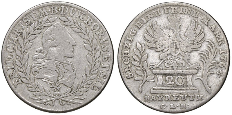 ESTERE - GERMANIA - BRANDEBURGO BAYERUTH - Federico (1735-1763) - 20 Kreuzer 176...