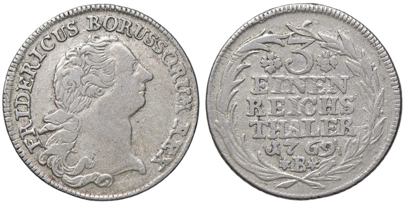 ESTERE - GERMANIA - PRUSSIA - Federico II (1740-1786) - 1/3 di tallero 1769 B Kr...