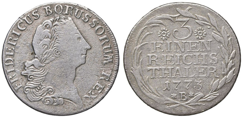 ESTERE - GERMANIA - PRUSSIA - Federico II (1740-1786) - 1/3 di tallero 1773 B Kr...