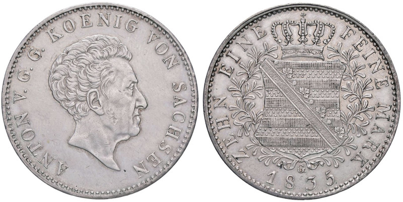 ESTERE - GERMANIA - SASSONIA - Antonio (1827-1836) - Tallero 1835 G Kr. 1120 AG...