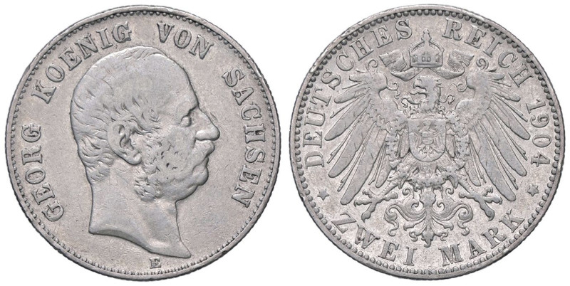 ESTERE - GERMANIA - SASSONIA - Giorgio (1902-1904) - 2 Marchi 1904 E Kr. 1257 AG...