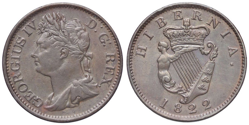 ESTERE - GRAN BRETAGNA - Giorgio IV (1820-1830) - Mezzo penny 1822 Spink 6624 CU...