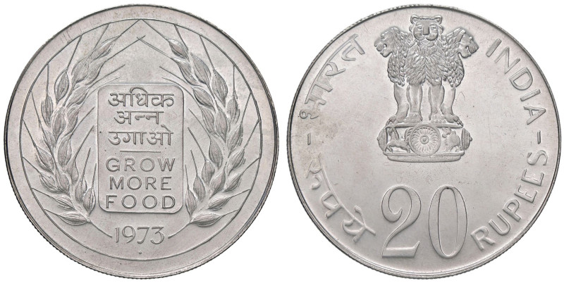 ESTERE - INDIA - Repubblica - 20 Rupie 1973 Kr. 240 AG

Status: qFDC