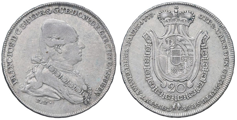 ESTERE - LIECHTENSTEIN - Franz Joseph I (1772-1781) - 20 Kreuzer 1778 Kr. 4 AG
...