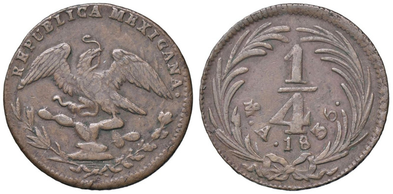 ESTERE - MESSICO - Repubblica (1823) - 1/4 di Real 1835 Kr. 358 CU

Status: BB...