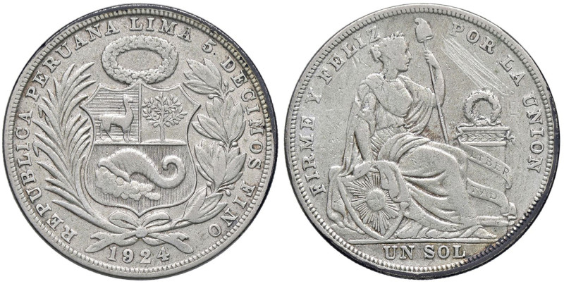 ESTERE - PERU' - Repubblica (1822) - Sol 1924 Kr. 218.2 AG

Status: qBB