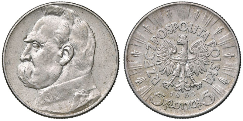 ESTERE - POLONIA - Repubblica (1919-1939) - 5 Zloty 1935 W - Ostrowski Kr. 28 AG...