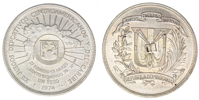 ESTERE - REPUBBLICA DOMINICANA - Repubblica (1866) - Peso 1974 - 12° Giochi Amer...