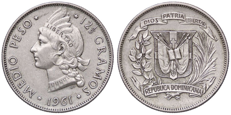 ESTERE - REPUBBLICA DOMINICANA - Repubblica (1866) - Mezzo peso 1961 Kr. 21 AG
...