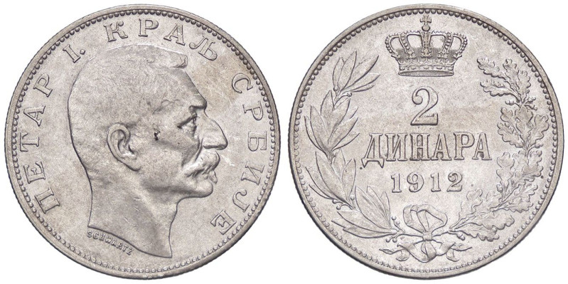 ESTERE - SERBIA - Pietro I (1903-1921) - 2 Dinari 1912 A Kr. 26.1 AG

Status: ...