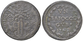Rame Pontificio da Benedetto XIV (Gubbio e Ravenna), parte IV - GUBBIO - Benedetto XIV (1740-1758) - Baiocco 1742 A. II Munt. 438 var. II  CU