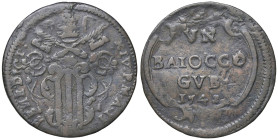 Rame Pontificio da Benedetto XIV (Gubbio e Ravenna), parte IV - GUBBIO - Benedetto XIV (1740-1758) - Baiocco 1742 A. II Munt. 439 (tipo) RR CU