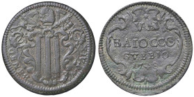 Rame Pontificio da Benedetto XIV (Gubbio e Ravenna), parte IV - GUBBIO - Benedetto XIV (1740-1758) - Baiocco 1748 Munt. 448a var. II  CU