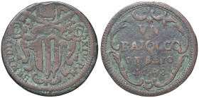 Rame Pontificio da Benedetto XIV (Gubbio e Ravenna), parte IV - GUBBIO - Benedetto XIV (1740-1758) - Baiocco 1748 Munt. 451  CU