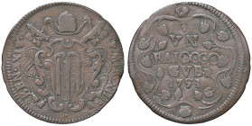 Rame Pontificio da Benedetto XIV (Gubbio e Ravenna), parte IV - GUBBIO - Benedetto XIV (1740-1758) - Baiocco 1753 A. XIII Munt. 466  CU R/Giglio