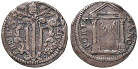 Rame Pontificio da Benedetto XIV (Gubbio e Ravenna), parte IV - GUBBIO - Benedetto XIV (1740-1758) - Quattrino Munt. 509 (tipo)  CU Variante nella leg...