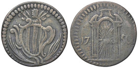 Rame Pontificio da Benedetto XIV (Gubbio e Ravenna), parte IV - RAVENNA - Benedetto XIV (1740-1758) - Quattrino 1750 Munt. 709; DV 109  CU