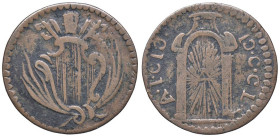 Rame Pontificio da Benedetto XIV (Gubbio e Ravenna), parte IV - RAVENNA - Benedetto XIV (1740-1758) - Quattrino 1750 Munt. 704; DV 117  CU
