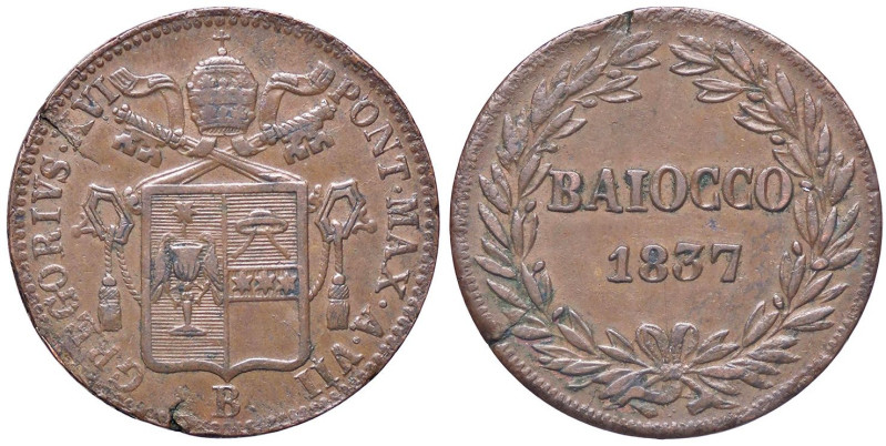 ZECCHE ITALIANE - BOLOGNA - Gregorio XVI (1831-1846) - Baiocco 1837 A. VII Pag. ...