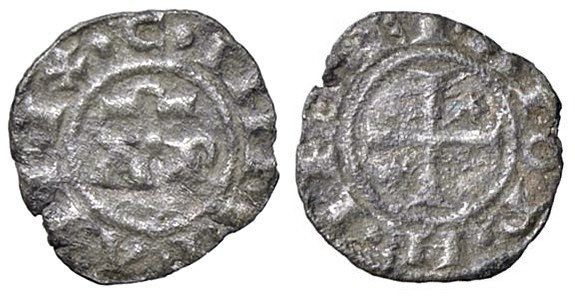 ZECCHE ITALIANE - BRINDISI - Enrico VI e Costanza (1195-1196) - Mezzo denaro MIR...