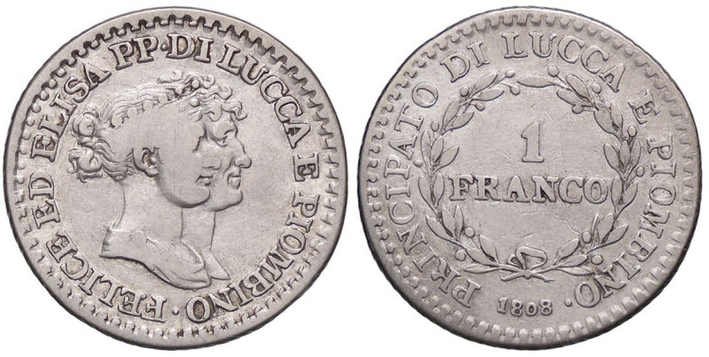 ZECCHE ITALIANE - LUCCA - Elisa Bonaparte e Felice Baciocchi (1805-1814) - Franc...