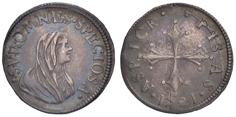 ZECCHE ITALIANE - PISA - Cosimo III (1670-1723) - Mezzo giulio 1721 CNI 24/26; M...