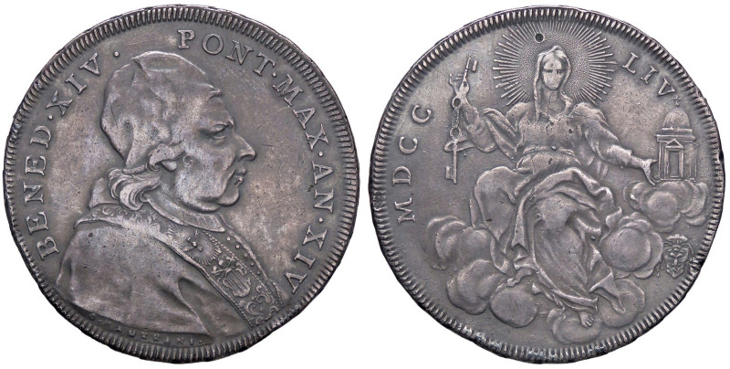 ZECCHE ITALIANE - ROMA - Benedetto XIV (1740-1758) - Scudo romano 1754 A. XIV CN...