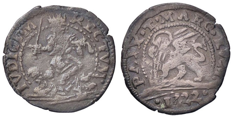 ZECCHE ITALIANE - VENEZIA - Monetazione anonima - 5 Soldi 1722 Pao. 746 (AG g. 1...