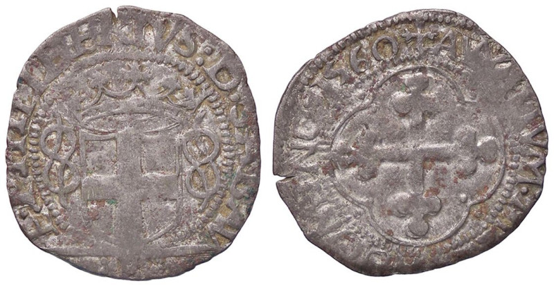 SAVOIA - Emanuele Filiberto (1553-1580) - Grosso 1560 MIR 532d NC (MI g. 1,77)IV...