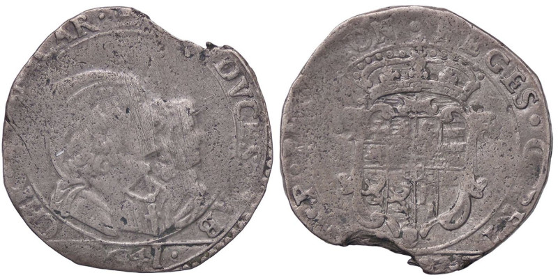 SAVOIA - Carlo Emanuele II, reggenza (1638-1648) - Mezza lira 1641 MIR 758a R (M...