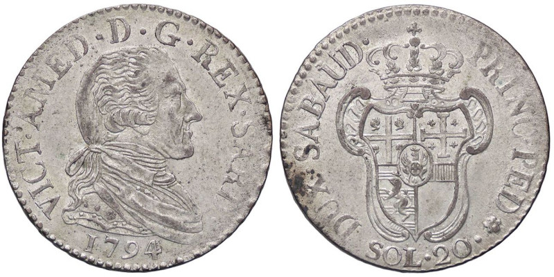 SAVOIA - Vittorio Amedeo III (1773-1796) - 20 Soldi 1794 Mont. 371 MI

Status:...