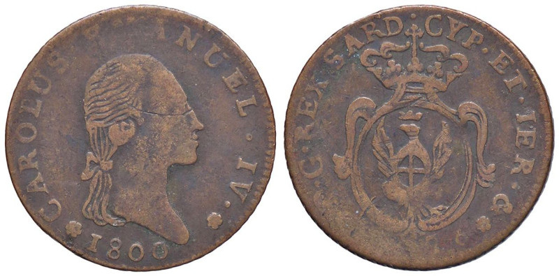 SAVOIA - Carlo Emanuele IV (1796-1800) - 7,6 soldi 1800 CNI 25; Mont. 17 R MI
...