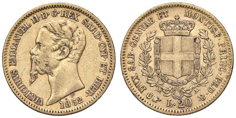 SAVOIA - Vittorio Emanuele II (1849-1861) - 20 Lire 1852 T Pag. 342; Mont. 6 (AU...