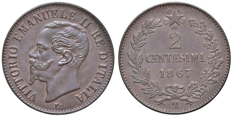 SAVOIA - Vittorio Emanuele II Re d'Italia (1861-1878) - 2 Centesimi 1867 M Pag. ...