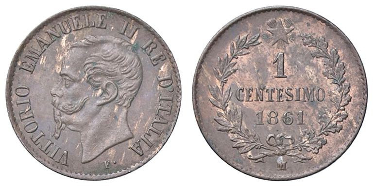 SAVOIA - Vittorio Emanuele II Re d'Italia (1861-1878) - Centesimo 1861 M Pag. 56...