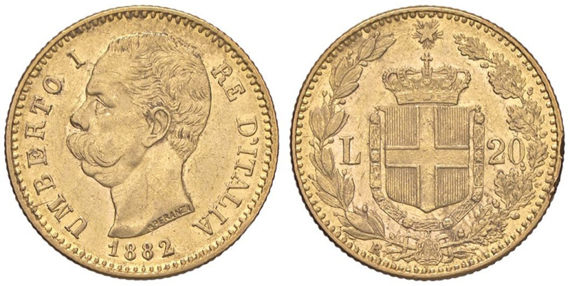 SAVOIA - Umberto I (1878-1900) - 20 Lire 1882 Pag. 578; Mont. 16 (AU g. 6,45)
...