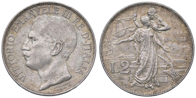 SAVOIA - Vittorio Emanuele III (1900-1943) - 2 Lire 1911 Cinquantenario Pag. 736...