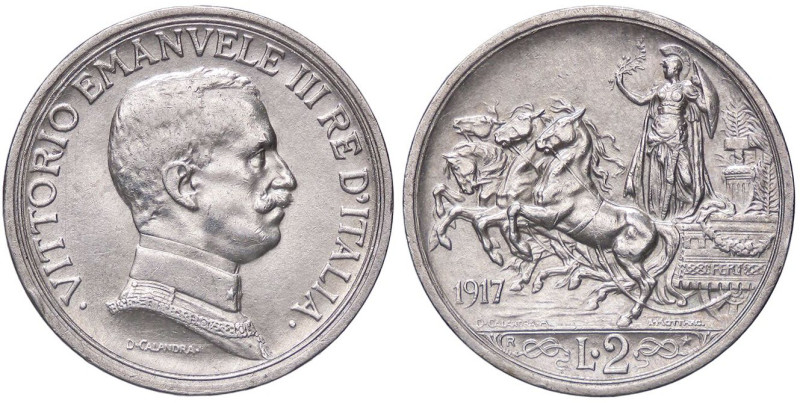 SAVOIA - Vittorio Emanuele III (1900-1943) - 2 Lire 1917 Quadriga briosa Pag. 74...