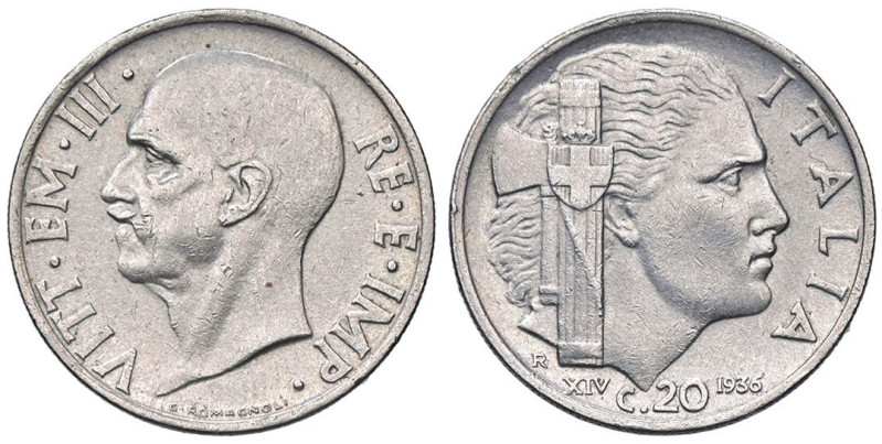 SAVOIA - Vittorio Emanuele III (1900-1943) - 20 Centesimi 1936 XIV Impero Pag. 8...