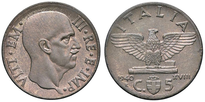 SAVOIA - Vittorio Emanuele III (1900-1943) - 5 Centesimi 1940 XVIII Impero Pag. ...