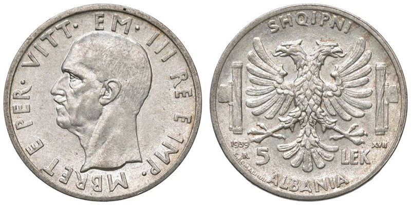 SAVOIA - Albania - 5 Lek 1939 XVII Pag. 992; Mont. 485 AG

Status: SPL+