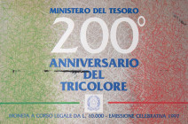 REPUBBLICA ITALIANA - Repubblica Italiana (monetazione in lire) (1946-2001) - 10.000 Lire 1997 - Tricolore Mont. 53  AG In cartoncino