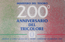 REPUBBLICA ITALIANA - Repubblica Italiana (monetazione in lire) (1946-2001) - 10.000 Lire 1997 - Tricolore Mont. 53  AG In cartoncino