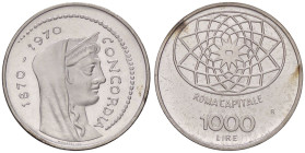 REPUBBLICA ITALIANA - Repubblica Italiana (monetazione in lire) (1946-2001) - 1.000 Lire 1970 - Roma Capitale Mont. 6  AG