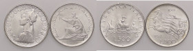 REPUBBLICA ITALIANA - Repubblica Italiana (monetazione in lire) (1946-2001) - 500 Lire 1961 - Caravelle Mont. 6  AG Assieme a 500 lire 1961 Unità - Lo...