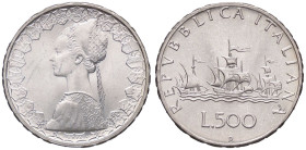 REPUBBLICA ITALIANA - Repubblica Italiana (monetazione in lire) (1946-2001) - 500 Lire 1965 - Caravelle Mont. 8  AG