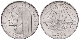 REPUBBLICA ITALIANA - Repubblica Italiana (monetazione in lire) (1946-2001) - 500 Lire 1965 - Dante Mont. 4  AG