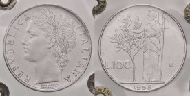 REPUBBLICA ITALIANA - Repubblica Italiana (monetazione in lire) (1946-2001) - 100 Lire 1956 Mont. 6  AC  Sigillata Riccardo Paolucci