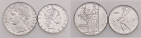 REPUBBLICA ITALIANA - Repubblica Italiana (monetazione in lire) (1946-2001) - 100 Lire 1964 Mont. 14  AC Assieme a 50 lire - Lotto di 2 monete