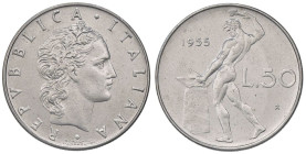 REPUBBLICA ITALIANA - Repubblica Italiana (monetazione in lire) (1946-2001) - 50 Lire 1955 Mont. 8  AC